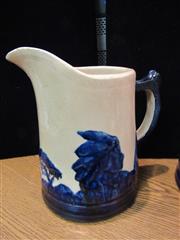 ANTIQUE PAIR OF OLD SLEEPY EYE POTTERNY STONEWARE PITCHERS 6-1/2